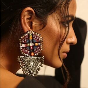 Bohemian Indian Multicolor Statement Earrings